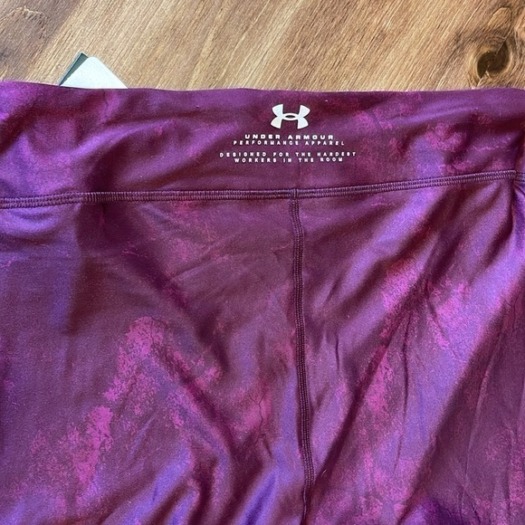 Under armour youth XL fitted heatgear athletic leggings in deep purple-maroon - Picture 7 of 8